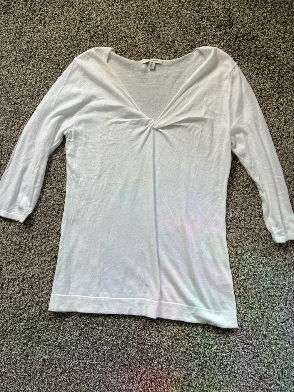 ⭐️ BANANA REPUBLIC Lightweight White Twist-Front Women's Top